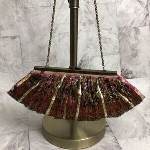 Vintage beaded Clutch with Chain Strap and kisslock closure